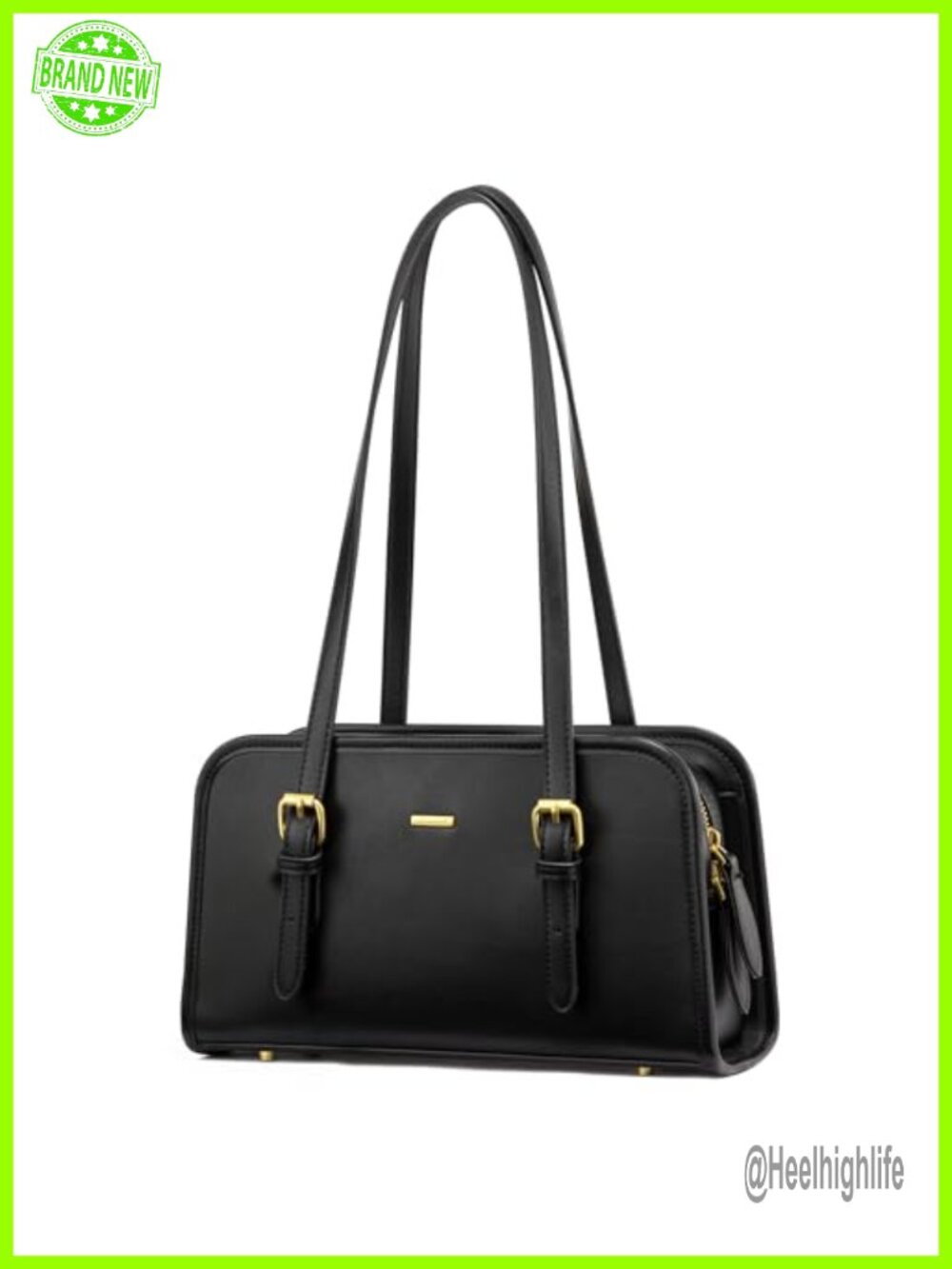 Vegan Leather Swing Zip Shoulder Bag Small Hobo Clutch Crossbody Purse